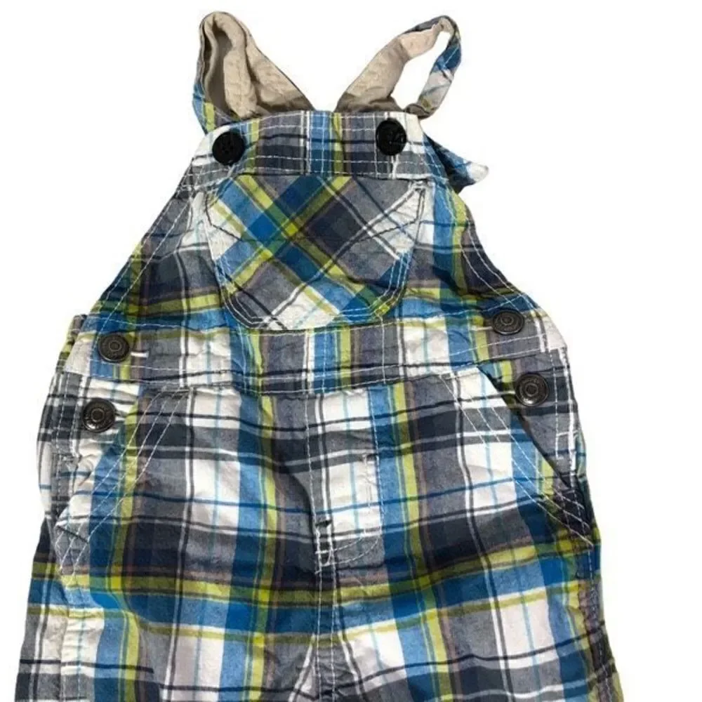 Genuine Baby from Oshkosh Overall Salopette Bib Plaid Jumper Size 6M